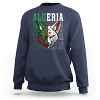 Algerian Fennec Fox Face Algeria National Flag Graphic Sweatshirt Proud North African Desert Animal