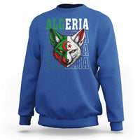 Algerian Fennec Fox Face Algeria National Flag Graphic Sweatshirt Proud North African Desert Animal