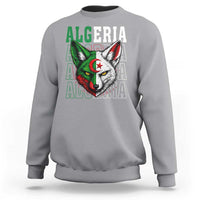 Algerian Fennec Fox Face Algeria National Flag Graphic Sweatshirt Proud North African Desert Animal