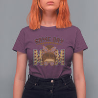 Football Mom T Shirt For Women Women Game Day Sunday Funday Rugby Messy Bun - Wonder Print Shop