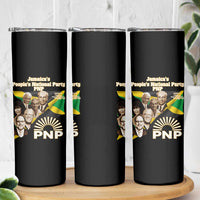 Jamaica People's National Party PNP Supporter Skinny Tumbler Patriotic Political Leaders Tribute Jamaican Flag - Wonder Print Shop