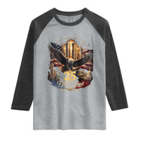 Patriotic American Eagle 9 11 Memorial 25th Anniversary Raglan Shirt 25 Years 2021 2026 Never Forget