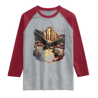 Patriotic American Eagle 9 11 Memorial 25th Anniversary Raglan Shirt 25 Years 2021 2026 Never Forget