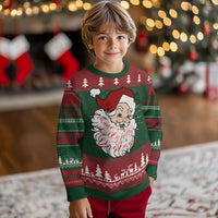 Vintage Christmas Santa Claus Face Xmas Funny Old Fashioned Ugly Christmas Sweater - Wonder Print Shop
