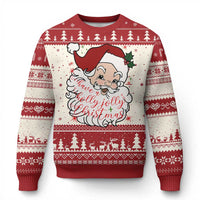 Vintage Christmas Santa Claus Face Xmas Funny Old Fashioned Ugly Christmas Sweater - Wonder Print Shop