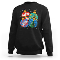 Retro Groovy Merry Christmas Ornament Ho Ho Ho Sweatshirt - Wonder Print Shop