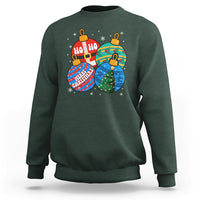 Retro Groovy Merry Christmas Ornament Ho Ho Ho Sweatshirt - Wonder Print Shop