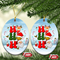Santa Christmas Ceramic Ornament Ho Ho Ho Tis The Season - Wonder Print Shop