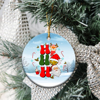 Santa Christmas Ceramic Ornament Ho Ho Ho Tis The Season - Wonder Print Shop
