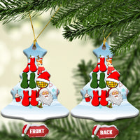 Santa Christmas Ceramic Ornament Ho Ho Ho Tis The Season - Wonder Print Shop