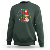 Retro Groovy Christmas Ho Ho Ho Reindeer Disco Ball Santa Xmas Sweatshirt - Wonder Print Shop