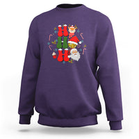 Retro Groovy Christmas Ho Ho Ho Reindeer Disco Ball Santa Xmas Sweatshirt - Wonder Print Shop