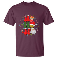 Retro Groovy Christmas Ho Ho Ho Reindeer Disco Ball Santa Xmas T Shirt - Wonder Print Shop