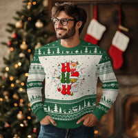 Retro Groovy Christmas Ho Ho Ho Reindeer Disco Ball Santa Xmas Ugly Christmas Sweater - Wonder Print Shop