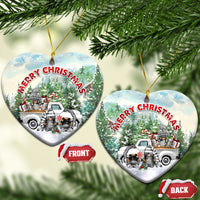 Gnome Christmas Ceramic Ornament Merry Christmas Pickup Truck Gnomies - Wonder Print Shop