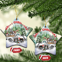 Gnome Christmas Ceramic Ornament Merry Christmas Pickup Truck Gnomies - Wonder Print Shop