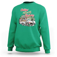 Gnome Christmas Sweatshirt Chillin With My Gnomies Xmas Truck - Wonder Print Shop