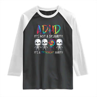 ADHD Awareness Raglan Shirt It's Not A Disability It's A Different Ability