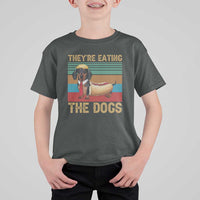 Funny Hot Dog Lover T Shirt For Kid They're Eating The Dogs Dachshund - Wonder Print Shop