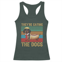 Funny Hot Dog Lover Racerback Tank Top They're Eating The Dogs Dachshund