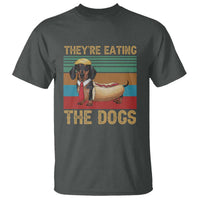 Funny Hot Dog Lover T Shirt They're Eating The Dogs Dachshund - Wonder Print Shop