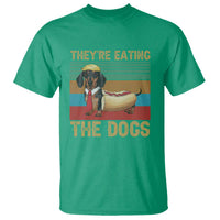 Funny Hot Dog Lover T Shirt They're Eating The Dogs Dachshund - Wonder Print Shop