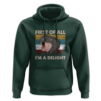 Funny Screaming Moo Deng Hoodie First Of All I'm A Delight Retro Vintage