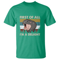 Funny Screaming Moo Deng T Shirt First Of All I'm A Delight Retro Vintage - Wonder Print Shop