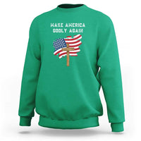 Christian Faith Sweatshirt Make America Godly Again American Flag - Wonder Print Shop
