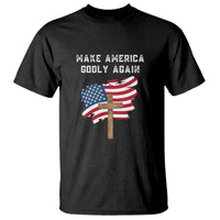 Christian Faith T Shirt Make America Godly Again American Flag - Wonder Print Shop