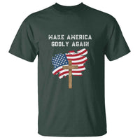 Christian Faith T Shirt Make America Godly Again American Flag - Wonder Print Shop