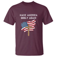 Christian Faith T Shirt Make America Godly Again American Flag - Wonder Print Shop