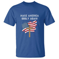 Christian Faith T Shirt Make America Godly Again American Flag - Wonder Print Shop