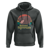Funny Baby Hippo Moo Deng Hoodie Become Ungovernable Retro