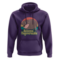 Funny Baby Hippo Moo Deng Hoodie Become Ungovernable Retro