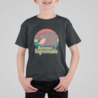 Funny Baby Hippo Moo Deng T Shirt For Kid Become Ungovernable Retro - Wonder Print Shop
