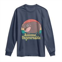 Funny Baby Hippo Moo Deng Long Sleeve Shirt Become Ungovernable Retro