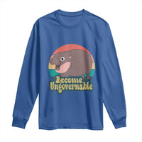 Funny Baby Hippo Moo Deng Long Sleeve Shirt Become Ungovernable Retro