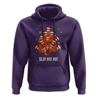 Funny Sloth Christmas Tree Hoodie Slo Ho Ho Ho Santa Hat