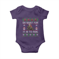 Biker Santa Claus Baby Onesie Oh What Fun It Is To Ride Motorcycle Christmas Ugly Sweater