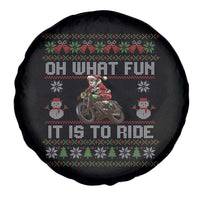 Biker Santa Claus Spare Tire Cover Oh What Fun It Is To Ride Motorcycle Christmas Ugly Sweater