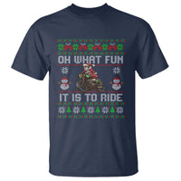 Biker Santa Claus T Shirt Oh What Fun It Is To Ride Motorcycle Christmas Ugly Sweater - Wonder Print Shop