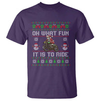Biker Santa Claus T Shirt Oh What Fun It Is To Ride Motorcycle Christmas Ugly Sweater - Wonder Print Shop