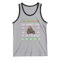 Biker Santa Claus Tank Top Oh What Fun It Is To Ride Motorcycle Christmas Ugly Sweater