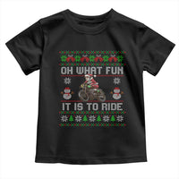 Biker Santa Claus Toddler T Shirt Oh What Fun It Is To Ride Motorcycle Christmas Ugly Sweater