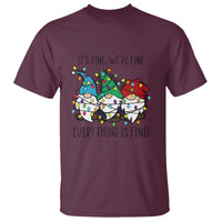 Christmas Gnomies T Shirt It's Fine I'm Fine Everything Is Fine - Wonder Print Shop