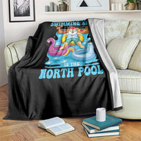 Christmas In July Relaxing Santa Throw Blanket My Favorite Swimming Spot Is The North Pole - Wonder Print Shop