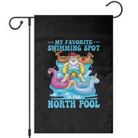 Christmas In July Relaxing Santa Garden Flag My Favorite Swimming Spot Is The North Pole - Wonder Print Shop