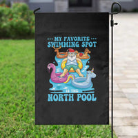 Christmas In July Relaxing Santa Garden Flag My Favorite Swimming Spot Is The North Pole - Wonder Print Shop