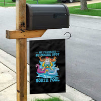 Christmas In July Relaxing Santa Garden Flag My Favorite Swimming Spot Is The North Pole - Wonder Print Shop